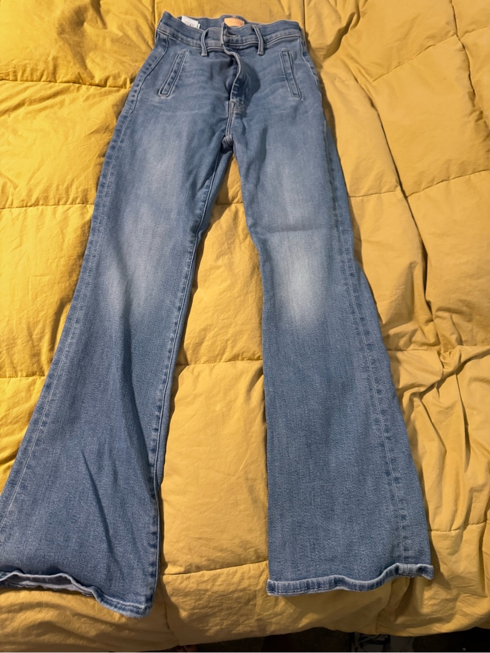 MOTHER Light Blue High-Rise Flare Jeans